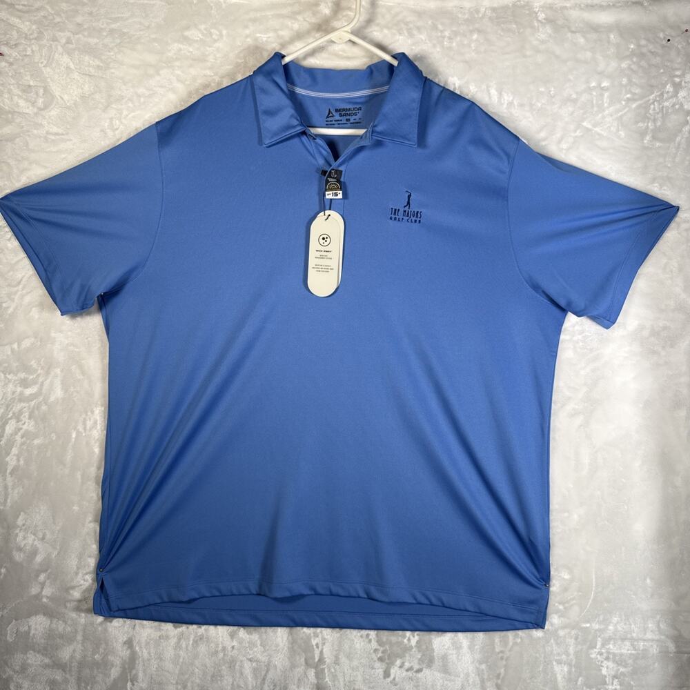 Bermuda Sands WickAway UPF 15+ Peri Blue Golf Polo 2XL The Majors Golf Club NWT